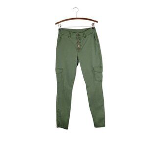 Cabi 5872 Button Fly Skinny Cargo Pants Army Green Womens Size 6